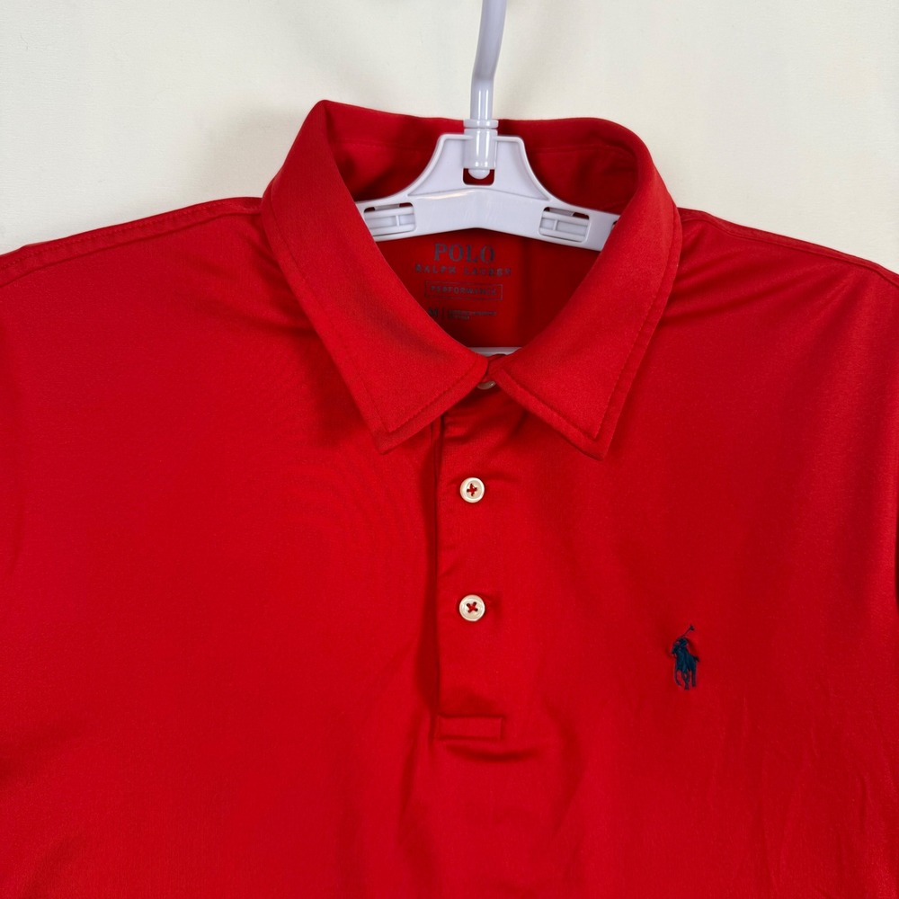 Polo Ralph Lauren Performance Mens Medium Red Short Sleeve Golf Polo Shirt